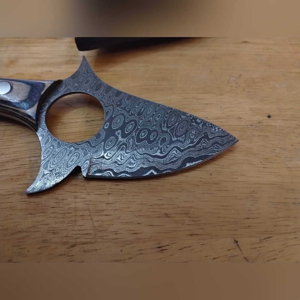 New Damascus steel blade men's hunting knife with sheath - Picture 4 of 9